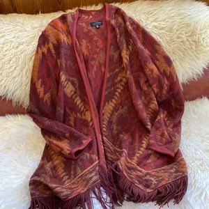 Lucky Brand Southwest Fringed Brushed Cardigan